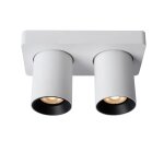 Spot mtal 2 lumires blanc