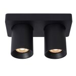 Spot mtal 2 lumires noir
