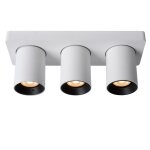 Spot mtal 3 lumires blanc