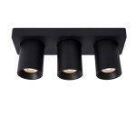 Spot mtal 3 lumires noir