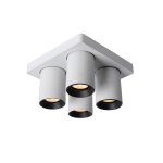 Spot mtal 4 lumires blanc
