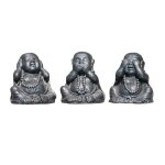 Statues de bouddha sagesse patiné gris 40 cm Statues de bouddha sagesse patiné gris 40 cm