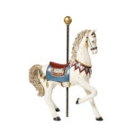 Statue cheval écrue effet vieilli h53 Statue cheval écrue effet vieilli h53