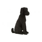 Statue chien assis en rsine noir 31x17x49 cm