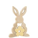 Statue lapin puzzle en bois jaune 18x2, 5x25, 5cm