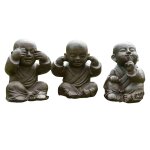 Statues moine de la sagesse patiné brun antique 40 cm Statues moine de la sagesse patiné brun antique 40 cm