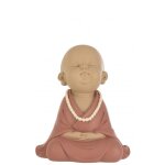 Statue moine zen en résine bordeaux 20x15x23 cm Statue moine zen en résine bordeaux 20x15x23 cm