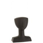 Statue tte abstraite en rsine noir 23. 5x16. 5x31 cm
