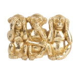Statuette 3 singes de la sagesse dore h7