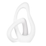 Statuette abstraite en cramique blanche h25