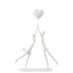 Statuette couple avec ballon coeur en synthétique blanc 26x6x36 cm Statuette couple avec ballon coeur en synthétique blanc 26x6x36 cm