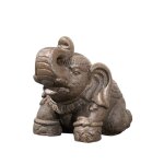 Statuette eléphant assis brun h30cm Statuette eléphant assis brun h30cm