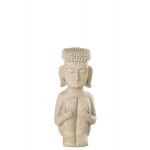 Statuette ethnique assise en résine beige 15x14x34 cm Statuette ethnique assise en résine beige 15x14x34 cm