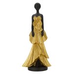 Statuette de femme en résine dorée 14, 5x10x33 cm Statuette de femme en résine dorée 14, 5x10x33 cm