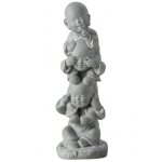 Statuette moines de la sagesse en céramique gris 21x21x58 cm Statuette moines de la sagesse en céramique gris 21x21x58 cm
