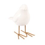 Statuette moineau en porcelaine blanche h11