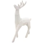 Statuette origami cerf en rsine blanche