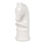 Statuette pion d'checs cavalier en porcelaine blanche h25