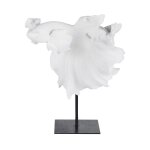 Statuette poisson blanche et mtal noir h36