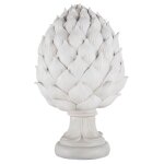 Statuette pomme de pin en résine blanche h61 Statuette pomme de pin en résine blanche h61