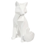 Statuette renard blanc h26