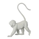 Statuette singe en rsine blanche