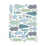 Stickers dcoratifs mini arbres bleu