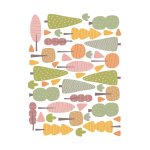 Stickers dcoratifs mini arbres orange