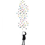 Sticker mural monsieur sous la pluie Sticker mural monsieur sous la pluie