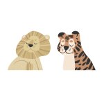 Sticker en vinyle xl animaux de la jungle multicolore