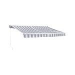 Store banne 2, 95  2, 5m avec semi - coffre toile raye blanche / grise