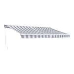 Store banne 3, 95  3m avec semi - coffre toile raye blanche / grise