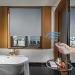 Store enrouleur motoris occultant gris 90 x 250 cm