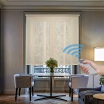 Store enrouleur motoris translucide beige 120 x 250 cm