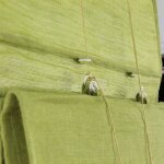 Store voilage en jute et coton vert mousse 60x200 Store voilage en jute et coton vert mousse 60x200