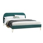 Structure de lit 160 x 200 cm en velours et laiton vert
