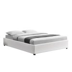 Structure de lit avec coffre 140 x 190 cm blanc