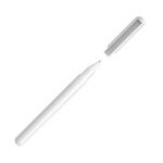 Stylo  bille  encre noire en acier inoxydable blanc
