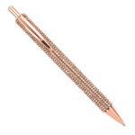 Stylo en mtal dor et paillettes roses