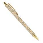 Stylo à paillettes dorées et fleurs Stylo à paillettes dorées et fleurs