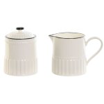 Sucrier + pot  lait en porcelaine blanche et noire
