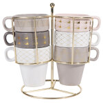 Support 6 tasses  caf en grs color