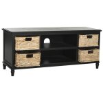 Support multimedia en bois de pin noir