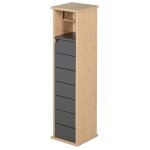 Support papier toilette - 2 niveaux, sortie papier - gris bambou