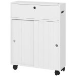 Support papier toilette - porte - papier toilette sur roulettes - blanc