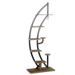 Support pour plantes en mtal 7 niveaux marron 60 x 30 x 155cm