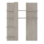 Surmeuble tv effet bois ch�ne gris clair avec tablettes r�versibles