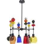 Suspension 6 abat - jours en verre multicolore