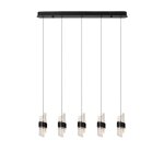 Suspension acrylique 5 lumières noire 84 cm Suspension acrylique 5 lumières noire 84 cm