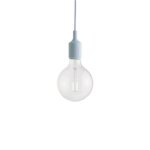 Suspension avec ampoule led diamtre 12, 5cm bleu